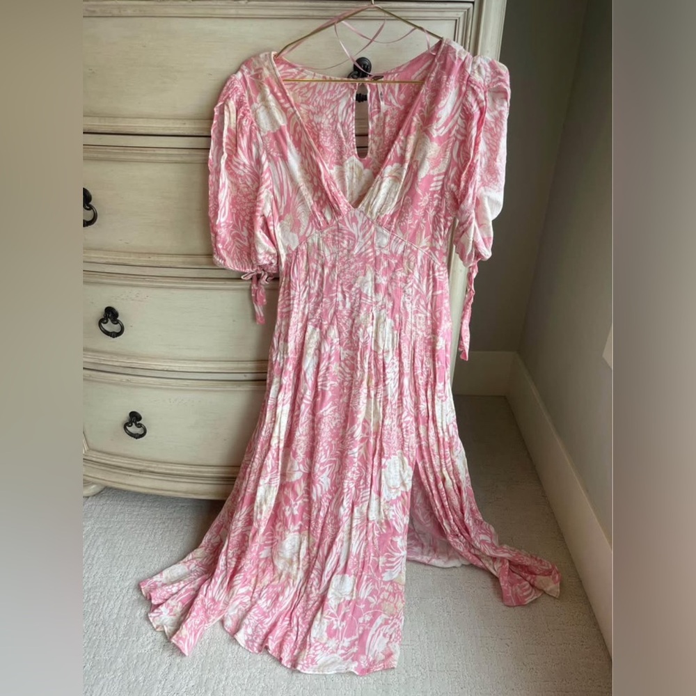 Free People Pink and White Maxi Dress